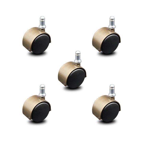 Service Caster 2 Inch Antique Brass Hooded Urethane Twin Wheel Grip Ring Chair Casters, 5PK SCC-GR02S50D-NYU-WA-716X78-5 - main